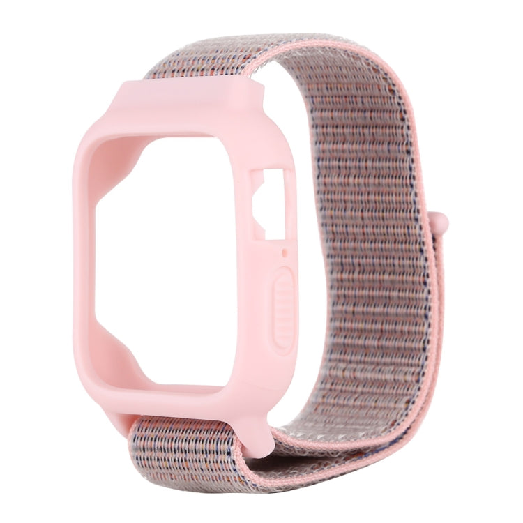 For Apple Watch Ultra 49mm&Watch Ultra 2 49mm / Series 9&8&7 45mm / SE 3&SE 2&6&SE&5&4 44mm / 3&2&1 42mm Nylon Watch Band with Hook and Loop Fastener (Pink) - Watch Bands by buy2fix | Online Shopping UK | buy2fix