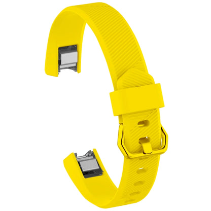 Solid Color Silicone Watch Band for FITBIT Alta / HR, Size: L(Lemon Yellow) - Watch Bands by buy2fix | Online Shopping UK | buy2fix