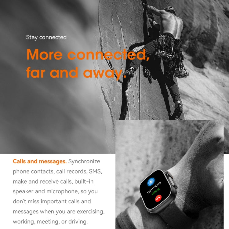 WIWU SW01 Ultra 1.9 inch IPS Screen IP68 Waterproof Bluetooth Smart Watch, Support Heart Rate Monitoring(Orange) - Smart Watches by WIWU | Online Shopping UK | buy2fix