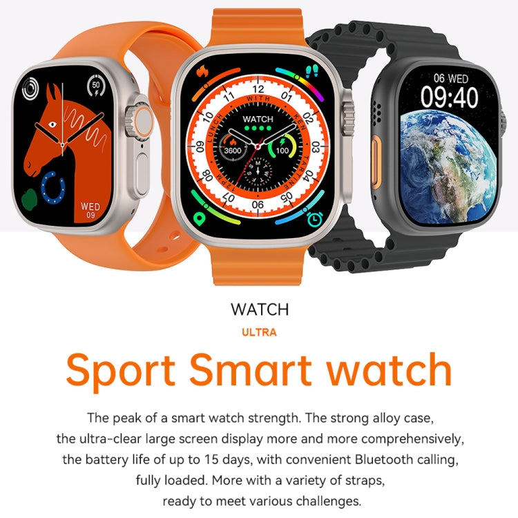 WIWU SW01 Ultra 1.9 inch IPS Screen IP68 Waterproof Bluetooth Smart Watch, Support Heart Rate Monitoring(Orange) - Smart Watches by WIWU | Online Shopping UK | buy2fix