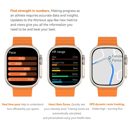 WIWU SW01 Ultra 1.9 inch IPS Screen IP68 Waterproof Bluetooth Smart Watch, Support Heart Rate Monitoring(Orange) - Smart Watches by WIWU | Online Shopping UK | buy2fix