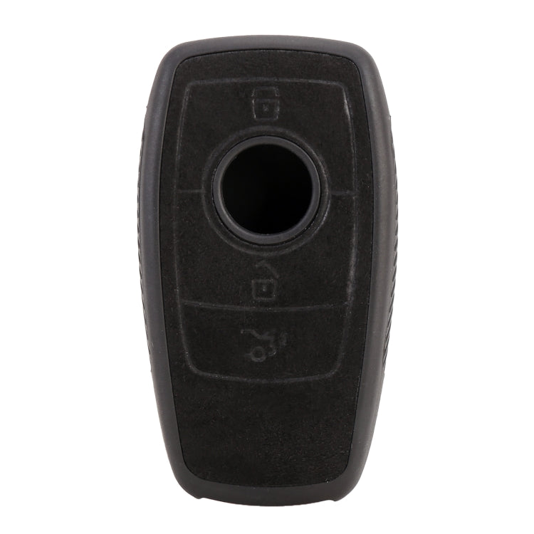 Car Flocking Plastic Square-shaped Key Protective Cover Two Buttons for Mercedes-Benz (Black) - Car Key Cases by buy2fix | Online Shopping UK | buy2fix