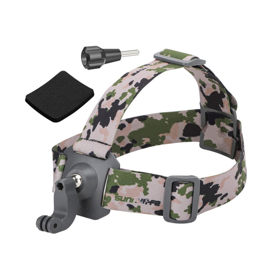 Sunnylife TD672 360 Rotation Adjustable Head Strap Vlog POV Mount Belt for GoPro, Insta360, DJI Osmo Action and Other Action Cameras (Camouflage) - Head Belt by Sunnylife | Online Shopping UK | buy2fix