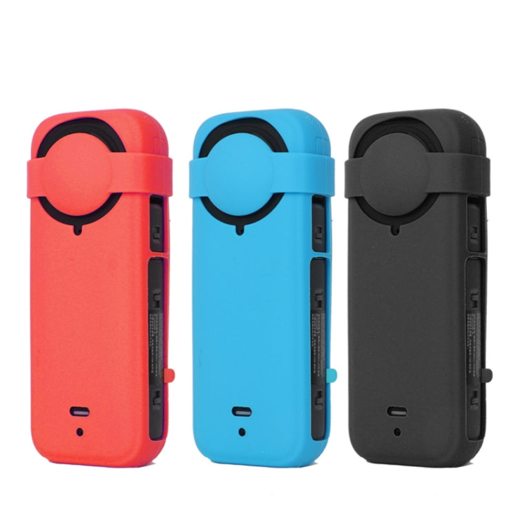 For Insta360 X4 Silicone Protective Case with Lens Cover (Blue) - Case & Bags by buy2fix | Online Shopping UK | buy2fix