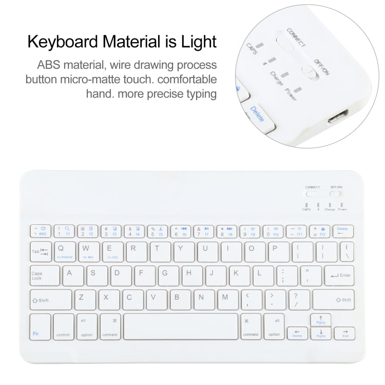 Universal Detachable Bluetooth Keyboard + Leather Tablet Case without Touchpad for iPad 9-10 inch, Specification:White Keyboard(Gold) - Universal by buy2fix | Online Shopping UK | buy2fix