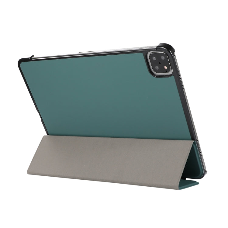 3-folding Skin Texture Horizontal Flip TPU + PU Leather Case with Holder For iPad Air 11 2024 / 2022 / 2020 10.9 (Green) - iPad Air (2022) / (2020) 10.9 Cases by buy2fix | Online Shopping UK | buy2fix