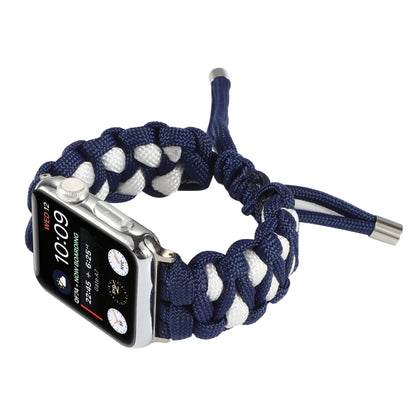 Braided Umbrella Cord Watch Band For Apple Watch Ultra 49mm&Watch Ultra 2 49mm / Series 9&8&7 45mm / SE 3&SE 2&6&SE&5&4 44mm / 3&2&1 42mm(Dark Blue) - Watch Bands by buy2fix | Online Shopping UK | buy2fix