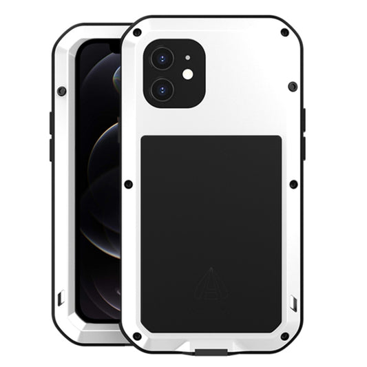 For iPhone 12 LOVE MEI Metal Shockproof Life Waterproof Dustproof Protective Case(White) - iPhone 12 / 12 Pro Cases by LOVE MEI | Online Shopping UK | buy2fix