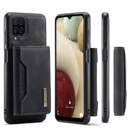 For Samsung Galaxy A12 5G DG.MING M2 Series 3-Fold Multi Card Bag Back Cover Shockproof Case with Wallet & Holder Function(Black) - Galaxy Phone Cases by DG.MING | Online Shopping UK | buy2fix