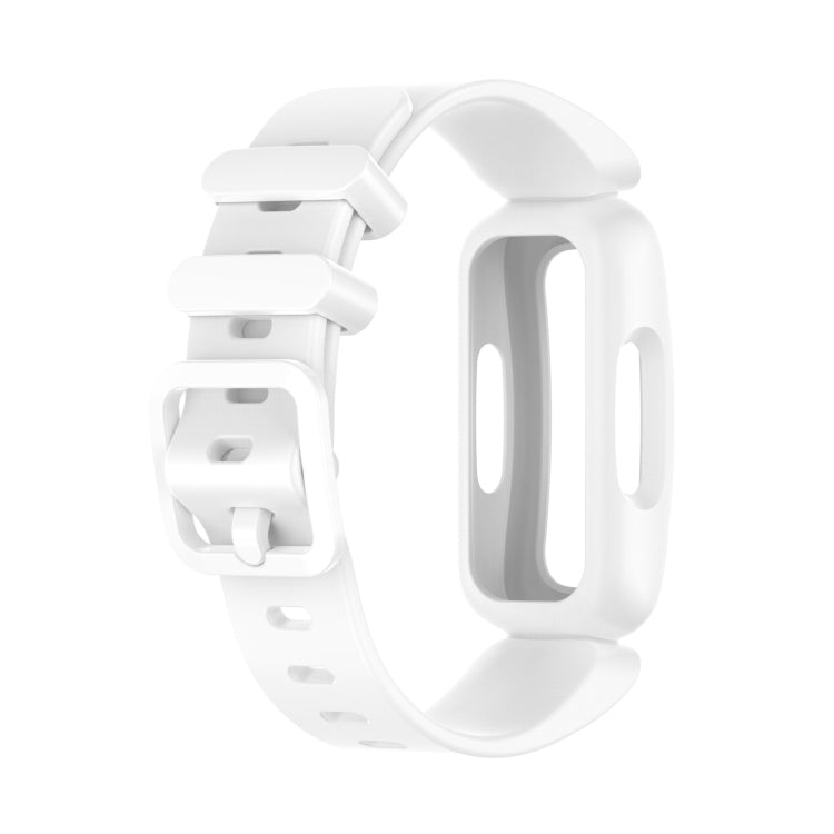 For Fitbit Ace 3 Silicone Integrated Watch Band(White) - Watch Bands by buy2fix | Online Shopping UK | buy2fix