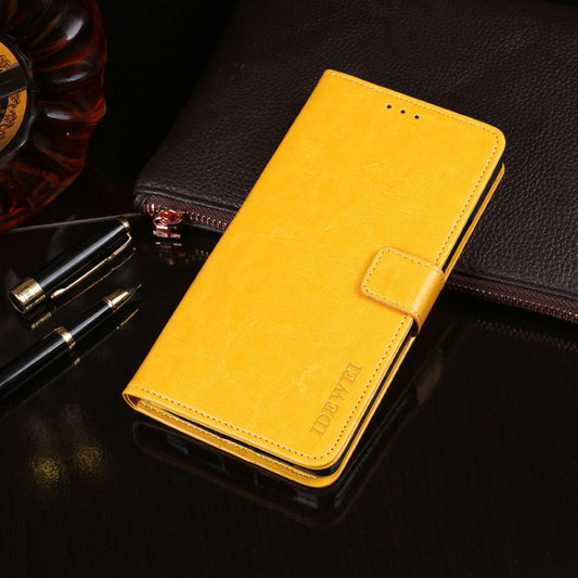 For Alcatel 1 2021 idewei Crazy Horse Texture Horizontal Flip Leather Case with Holder & Card Slots & Wallet(Yellow) - More Brand by idewei | Online Shopping UK | buy2fix