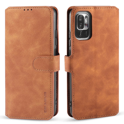 For Xiaomi Redmi Note 10 5G DG.MING Retro Oil Side Horizontal Flip Leather Case with Holder & Card Slots & Wallet(Brown) - Xiaomi Cases by DG.MING | Online Shopping UK | buy2fix