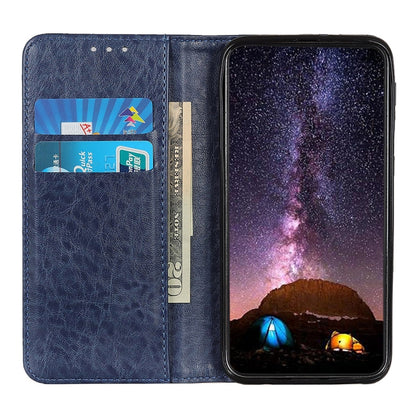 For OPPO A16 Magnetic Crazy Horse Texture Horizontal Flip Leather Case with Holder & Card Slots & Wallet(Blue) - OPPO Cases by buy2fix | Online Shopping UK | buy2fix