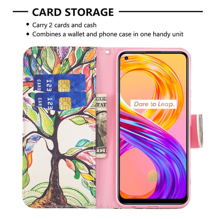 For OPPO Realme 8 / Realme 8 Pro Colored Drawing Pattern Horizontal Flip Leather Case with Holder & Card Slots & Wallet(Tree Life) - Realme Cases by buy2fix | Online Shopping UK | buy2fix