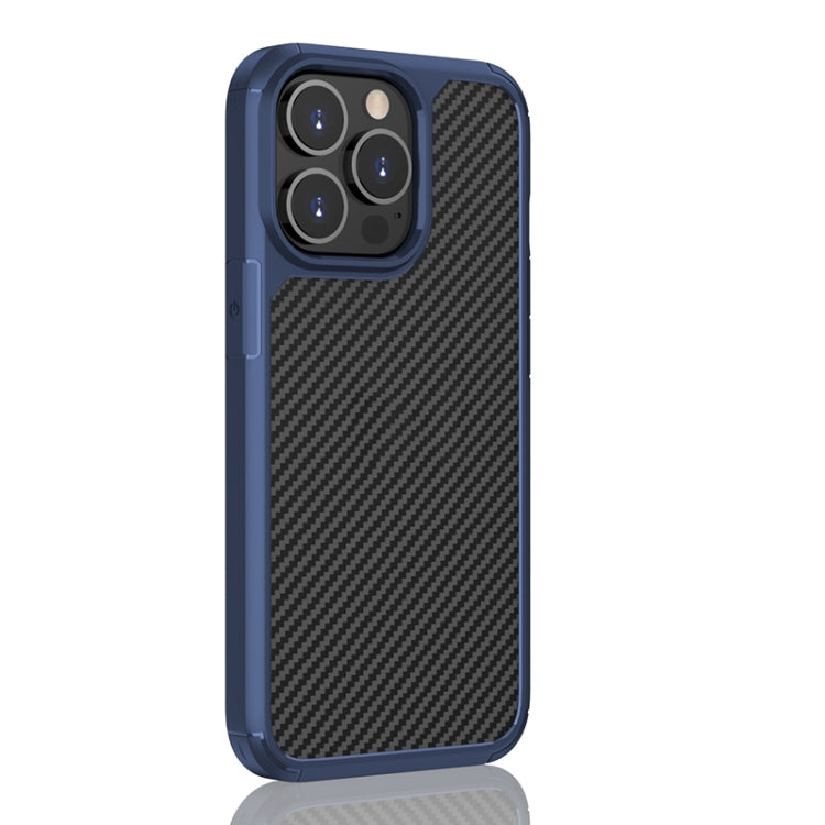 For iPhone 13 Pro Max Pioneer Carbon Fiber Texture Shockproof TPU + PC Case (Blue) - iPhone 13 Pro Max Cases by buy2fix | Online Shopping UK | buy2fix