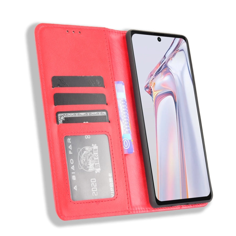 For Blackview A100 Magnetic Buckle Retro Crazy Horse Texture Horizontal Flip Leather Case with Holder & Card Slots & Photo Frame(Red) - More Brand by buy2fix | Online Shopping UK | buy2fix