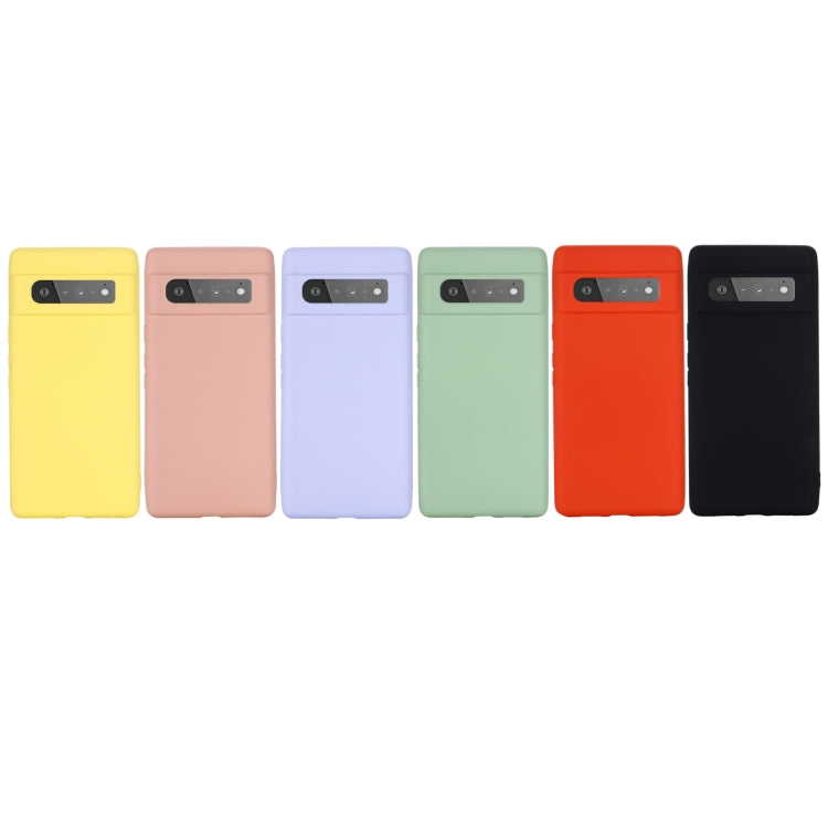 Pure Color Liquid Silicone Shockproof Full Coverage Case For Google Pixel 6 Pro(Yellow) - Google Cases by buy2fix | Online Shopping UK | buy2fix