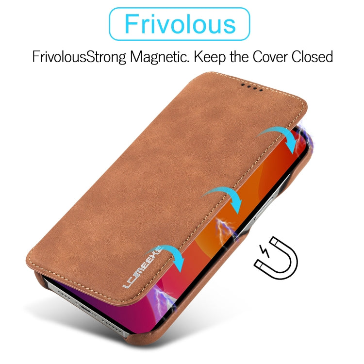 For iPhone 13 LC.IMEEKE Hon Ancient Series Horizontal Flip Leather Case with Holder & Card Slot(Brown) - iPhone 13 Cases by LC.IMEEKE | Online Shopping UK | buy2fix