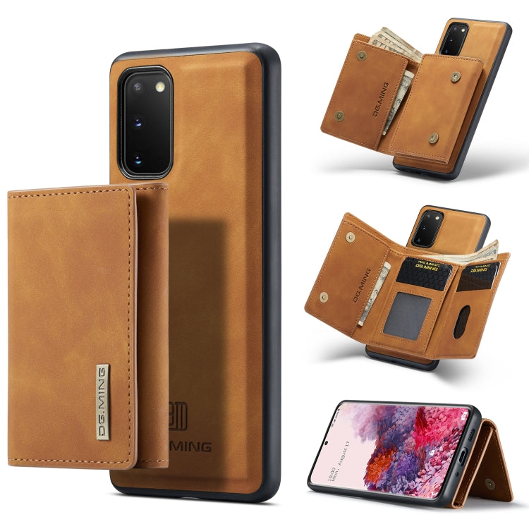 For Samsung Galaxy S20 DG.MING M1 Series 3-Fold Multi Card Wallet  Back Cover Shockproof Case with Holder Function(Brown) - Galaxy Phone Cases by DG.MING | Online Shopping UK | buy2fix