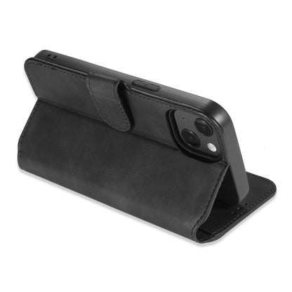 For iPhone 13 DG.MING Retro Oil Side Horizontal Flip Leather Case with Holder & Card Slots & Wallet(Black) - iPhone 13 Cases by DG.MING | Online Shopping UK | buy2fix