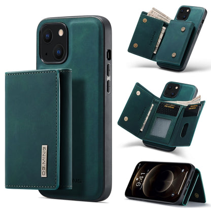 For iPhone 13 mini DG.MING M1 Series 3-Fold Multi Card Wallet Shockproof Case with Holder Function (Green) - iPhone 13 mini Cases by DG.MING | Online Shopping UK | buy2fix