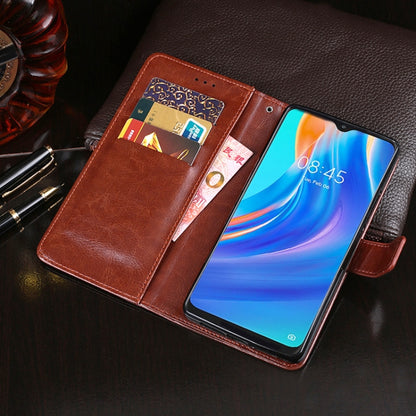 idewei Crazy Horse Texture Horizontal Flip Leather Case with Holder & Card Slots & Wallet For Tecno Spark 7P(Brown) - Tecno Cases by idewei | Online Shopping UK | buy2fix