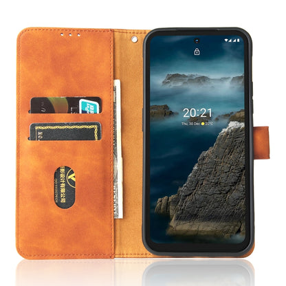Solid Color Skin Feel Magnetic Buckle Horizontal Flip Calf Texture PU Leather Case with Holder & Card Slots & Wallet For Nokia XR20(Brown) - Nokia Cases by buy2fix | Online Shopping UK | buy2fix