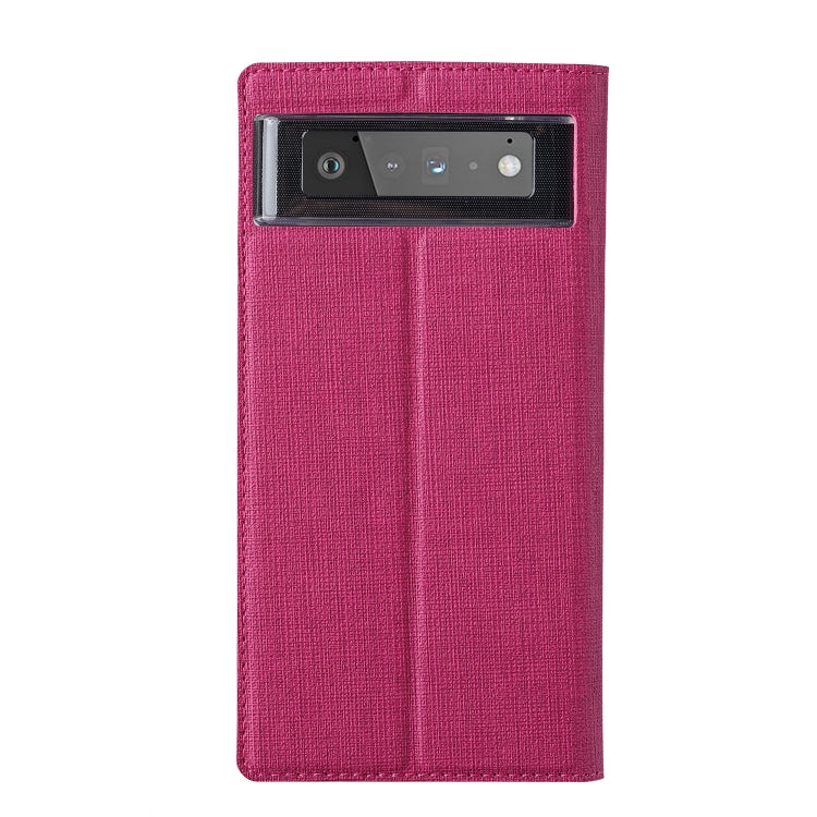 For Google Pixel 6 ViLi DMX Series Shockproof TPU + PU Leather Magnetic Attraction Horizontal Flip Case with Card Slot & Holder(Rose Red) - Google Cases by ViLi | Online Shopping UK | buy2fix