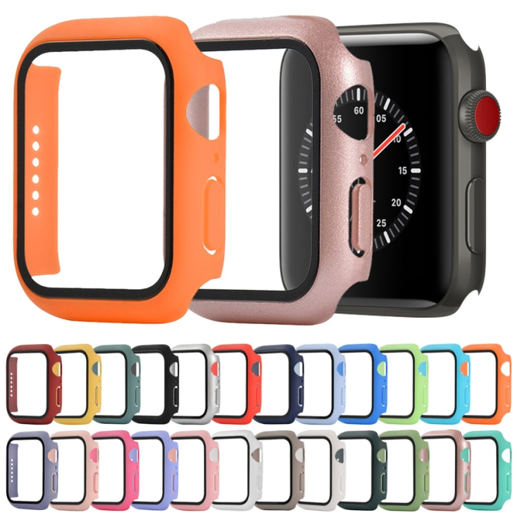 Shockproof PC+Tempered Glass Protective Case with Packed Carton For Apple Watch Series 3 & 2 & 1 38mm(Lavender) - Watch Cases by buy2fix | Online Shopping UK | buy2fix