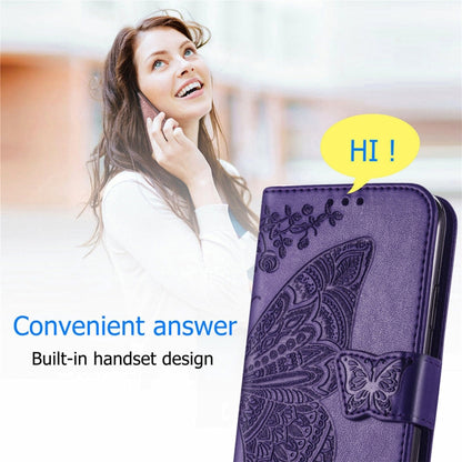 Butterfly Love Flowers Embossed Horizontal Flip Leather Case with Holder & Card Slots & Wallet & Lanyard For CUBOT Note 20(Dark Purple) - More Brand by buy2fix | Online Shopping UK | buy2fix