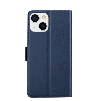 For iPhone 13 Ultra-thin Voltage Side Buckle PU + TPU Horizontal Flip Leather Case with Holder & Card Slot(Blue) - iPhone 13 Cases by buy2fix | Online Shopping UK | buy2fix