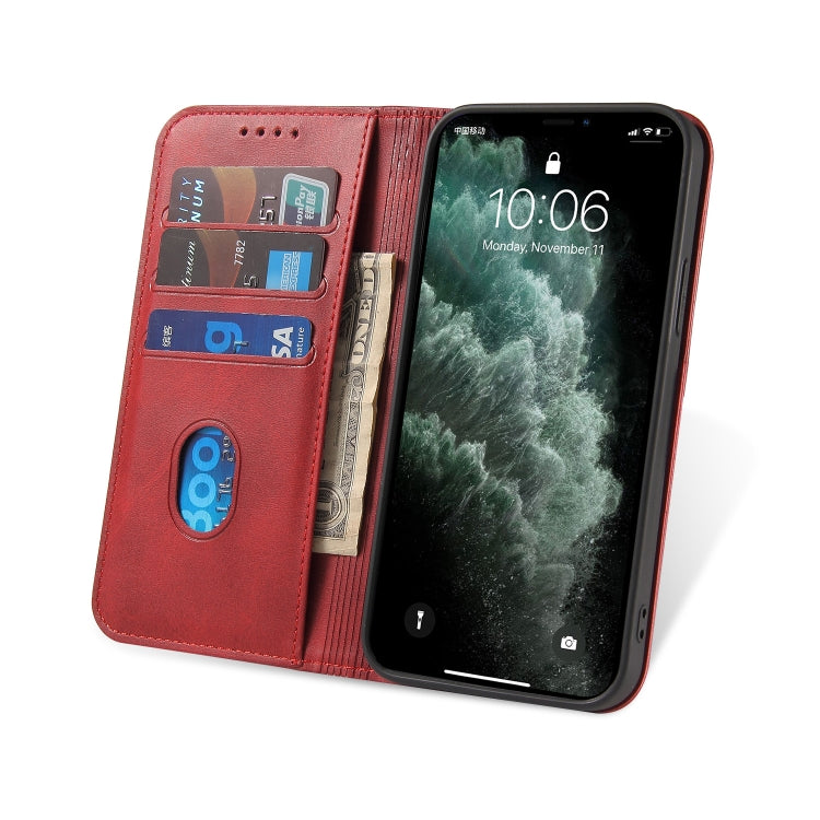 For iPhone 13 Pro Calf Texture Magnetic Horizontal Flip Leather Case with Holder & Card Slots & Wallet (Red) - iPhone 13 Pro Cases by buy2fix | Online Shopping UK | buy2fix