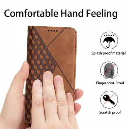 For iPhone XR Diamond Pattern Splicing Skin Feel Magnetic Horizontal Flip Leather Case with Card Slots & Holder & Wallet(Brown) - More iPhone Cases by buy2fix | Online Shopping UK | buy2fix