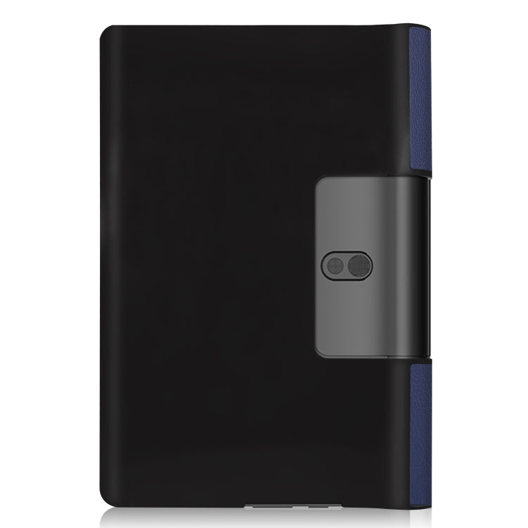 For Lenovo Yoga Smart Tab Custer Texture Horizontal Flip Leather Case with Two-folding Holder(Dark Blue) - Lenovo by buy2fix | Online Shopping UK | buy2fix