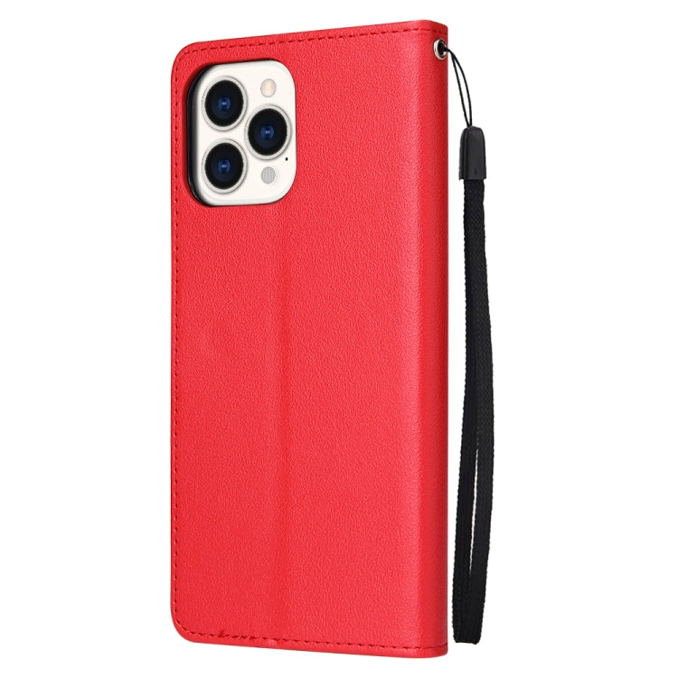 For iPhone 13 Pro Multifunctional Horizontal Flip Leather Case, with Three Card Slot & Holder & Photo Frame & Lanyard (Red) - iPhone 13 Pro Cases by buy2fix | Online Shopping UK | buy2fix