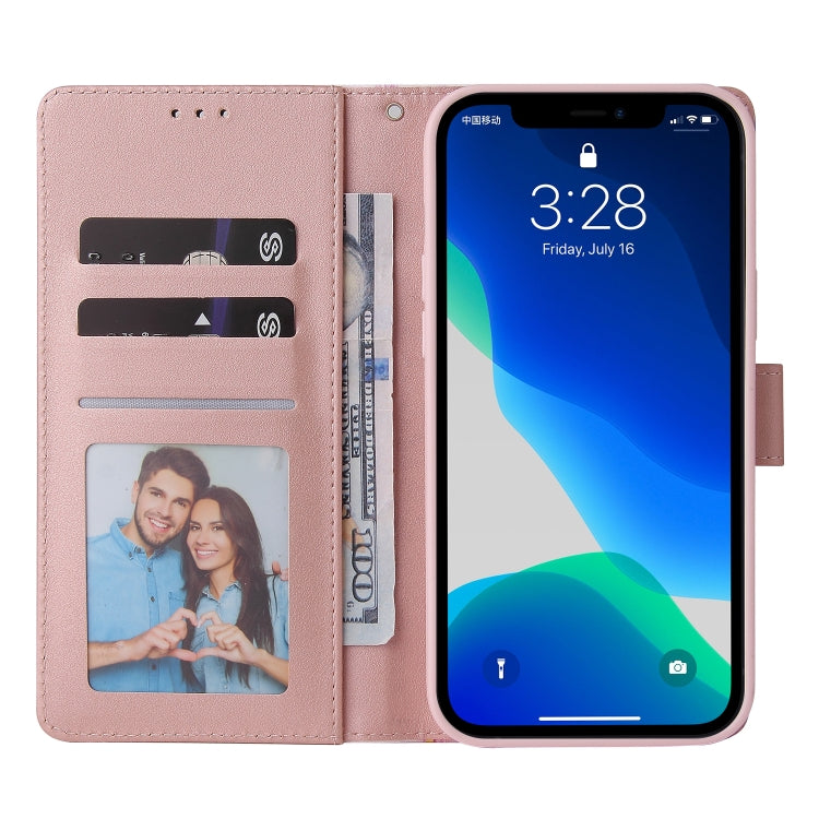 For iPhone 13 Pro Marble Bronzing Stitching Horizontal Flip PU Leather Case with Holder & Card Slots & Wallet & Photo Frame (Rose Gold) - iPhone 13 Pro Cases by buy2fix | Online Shopping UK | buy2fix