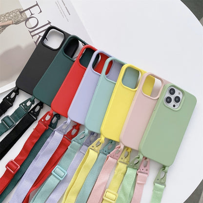 For iPhone 11 Elastic Silicone Protective Case with Wide Neck Lanyard (Yellow) - iPhone 11 Cases by buy2fix | Online Shopping UK | buy2fix