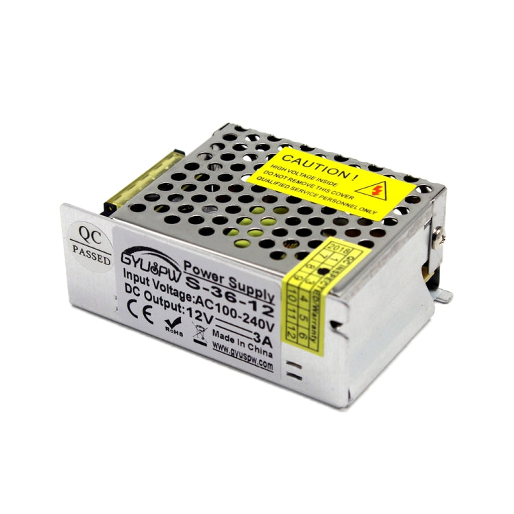 S-36-12 DC12V 3A 36W LED Regulated Switching Power Supply, Size: 86 x 58 x 33mm - Power Supplies by buy2fix | Online Shopping UK | buy2fix