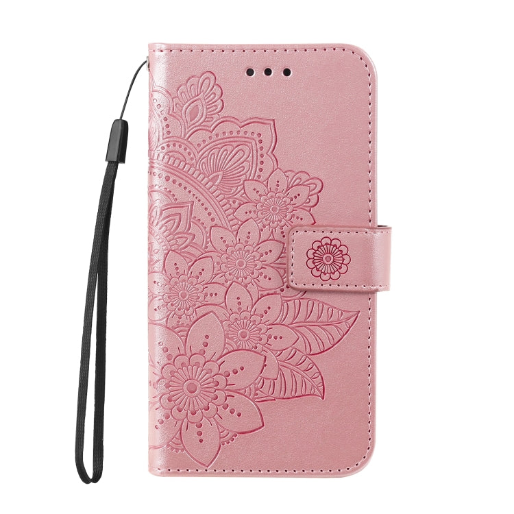For Nokia G10 / G20 / 6.3 7-petal Flowers Embossing Pattern Horizontal Flip PU Leather Case with Holder & Card Slots & Wallet & Photo Frame(Rose Gold) - Nokia Cases by buy2fix | Online Shopping UK | buy2fix