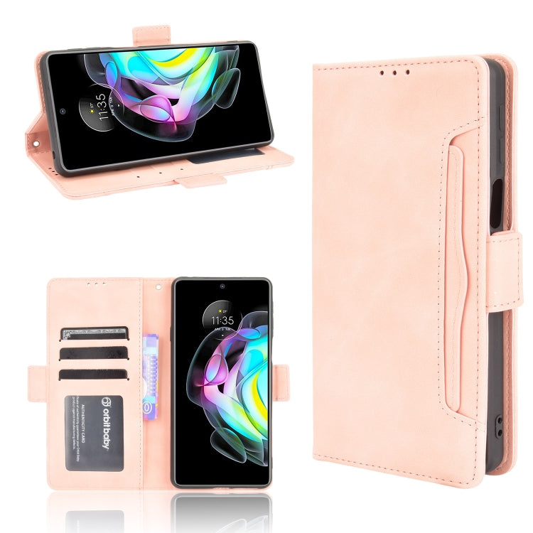 For Motorola Edge 20 Skin Feel Calf Pattern Horizontal Flip Leather Case with Holder & Card Slots & Photo Frame(Pink) - Motorola Cases by buy2fix | Online Shopping UK | buy2fix