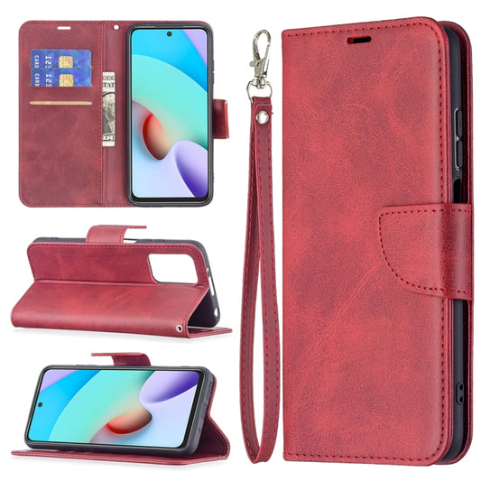 For Xiaomi Redmi 10 Retro Lambskin Texture Pure Color Horizontal Flip PU Leather Case with Holder & Card Slots & Wallet & Lanyard(Red) - Xiaomi Cases by buy2fix | Online Shopping UK | buy2fix