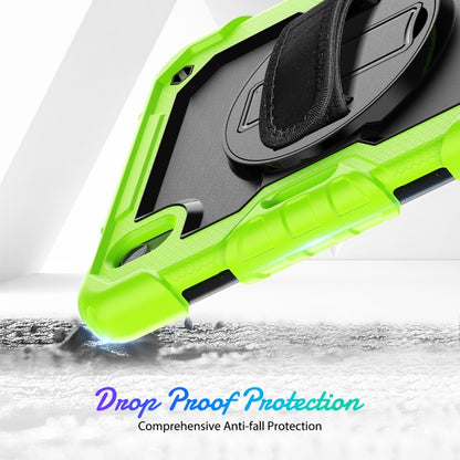 For iPad mini 6 Shockproof Silicone + PC Protective Tablet Case with Holder & Shoulder Strap & Pen Slot(Black + Yellow Green) - iPad mini 6 Cases by buy2fix | Online Shopping UK | buy2fix