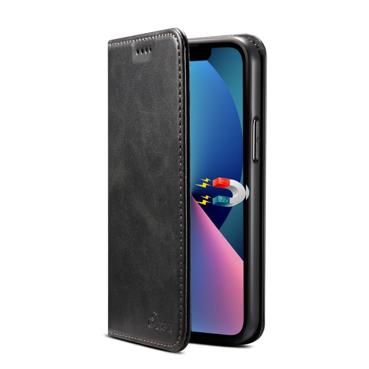 For iPhone 13 Calf Texture Horizontal Flip Leather Case with Holder & Card Slots & Wallet(Black) - iPhone 13 Cases by buy2fix | Online Shopping UK | buy2fix