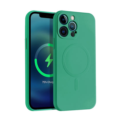 For iPhone 13 Pro Liquid Silicone Full Coverage Shockproof Magsafe Case (Dark Green) - iPhone 13 Pro Cases by buy2fix | Online Shopping UK | buy2fix