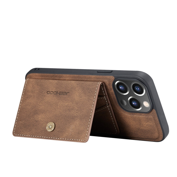 For iPhone 13 mini JEEHOOD Retro Magnetic Detachable Protective Case with Wallet & Card Slot & Holder (Brown) - iPhone 13 mini Cases by JEEHOOD | Online Shopping UK | buy2fix