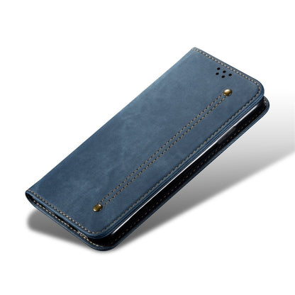 For OPPO Reno 2 Denim Texture Casual Style Horizontal Flip Leather Case with Holder & Card Slots & Wallet(Blue) - OPPO Cases by buy2fix | Online Shopping UK | buy2fix