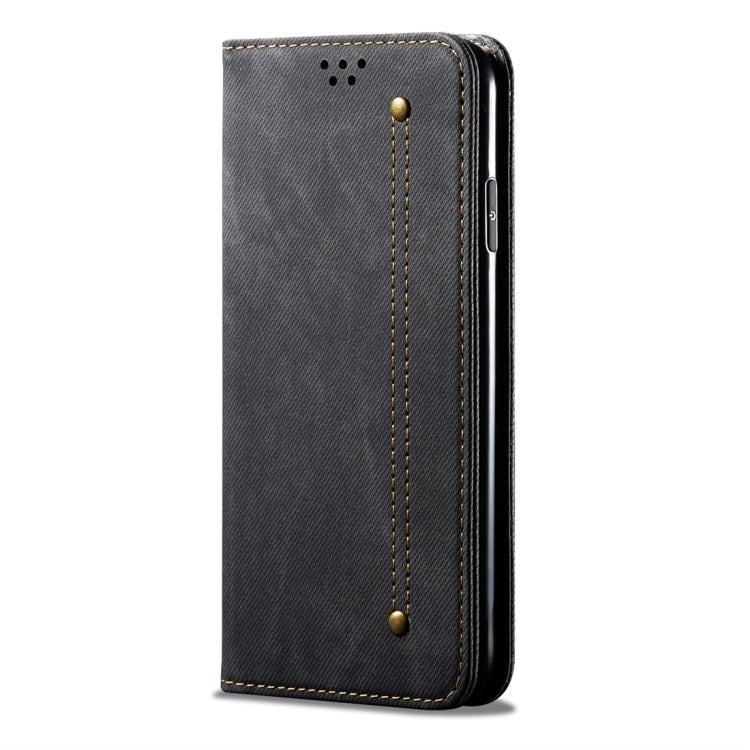 For iPhone 11 Denim Texture Casual Style Horizontal Flip Leather Case with Holder & Card Slots & Wallet(Black) - iPhone 11 Cases by buy2fix | Online Shopping UK | buy2fix