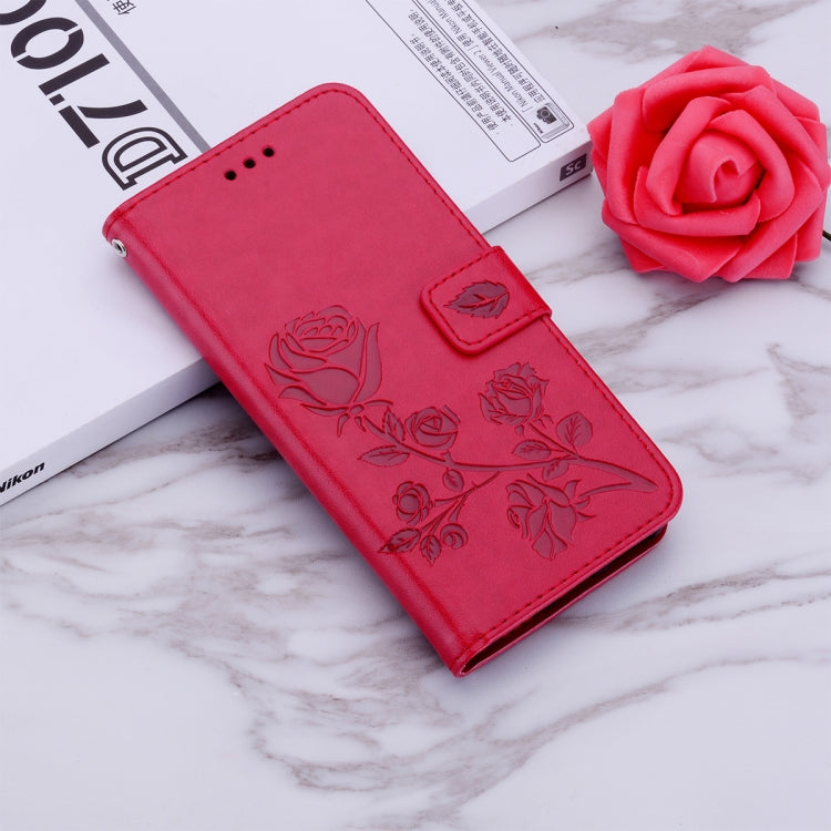 For iPhone 13 Rose Embossed Horizontal Flip PU Leather Case with Holder & Card Slots & Wallet(Red) - iPhone 13 Cases by buy2fix | Online Shopping UK | buy2fix