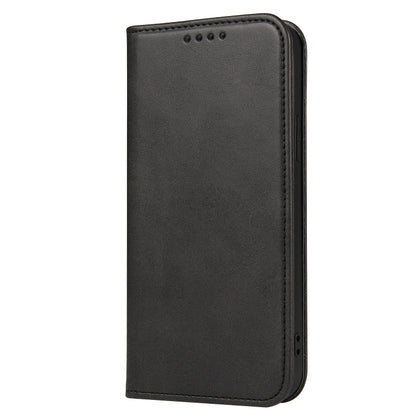 For iPhone 12 Pro Max Calf Texture Magnetic Horizontal Flip Leather Case with Holder & Card Slots & Wallet(Black) - iPhone 12 Pro Max Cases by buy2fix | Online Shopping UK | buy2fix