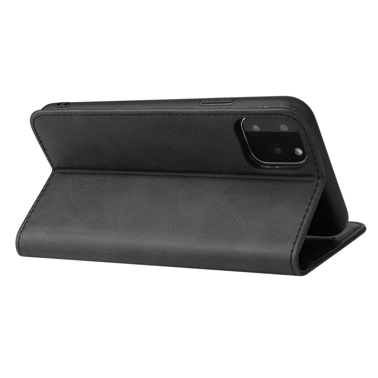 For iPhone 11 Pro Max Calf Texture Magnetic Horizontal Flip Leather Case with Holder & Card Slots & Wallet (Black) - iPhone 11 Pro Max Cases by buy2fix | Online Shopping UK | buy2fix